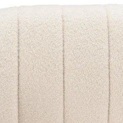 Canapé coquillage 2 places en tissu bouclette écru LEOPOLD