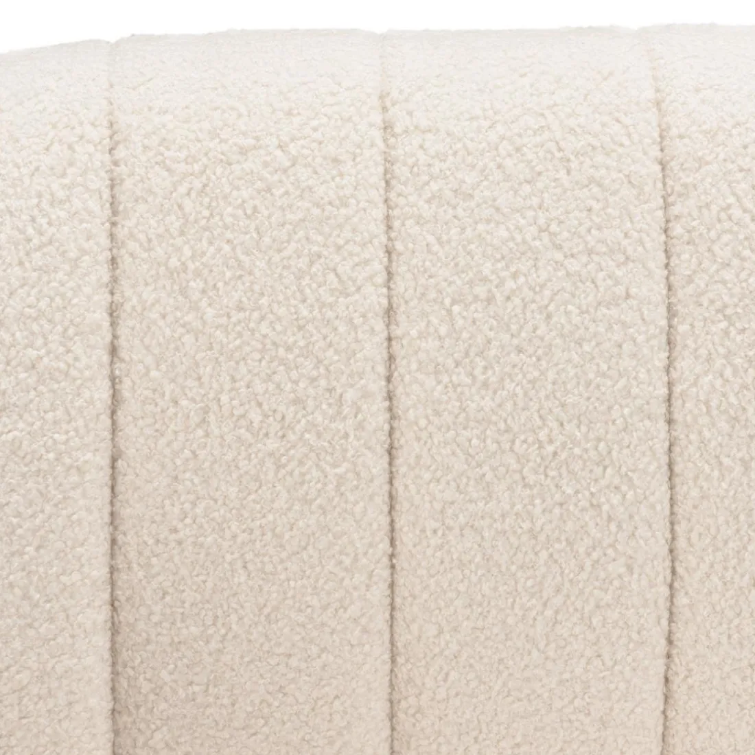 Canapé coquillage 2 places en tissu bouclette écru LEOPOLD