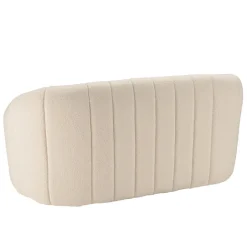 Canapé coquillage 2 places en tissu bouclette écru LEOPOLD