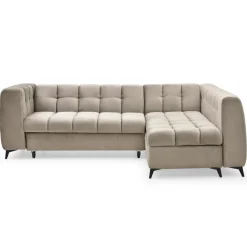 Canapé d'angle convertible Chessy Velours Taupe