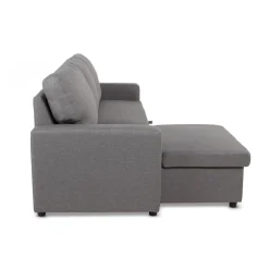 Canapé d'angle convertible BALEARES Tissu Gris clair