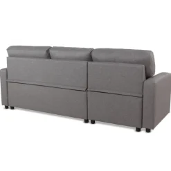 Canapé d'angle convertible BALEARES Tissu Gris clair