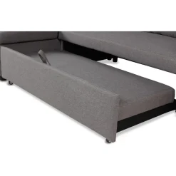 Canapé d'angle convertible BALEARES Tissu Gris clair