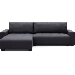 Canapé d'angle convertible élégant Malone Tissu Noir