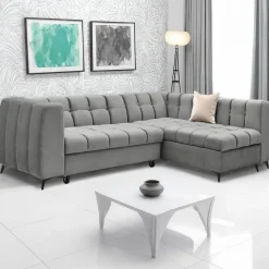 Canapé d'angle convertible Chessy Velours Gris