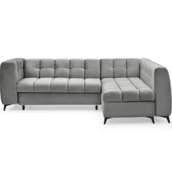 Canapé d'angle convertible Chessy Velours Gris