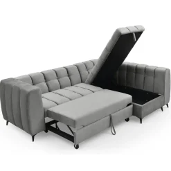 Canapé d'angle convertible Chessy Velours Gris