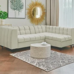 Canapé d'angle convertible Chessy Velours Beige