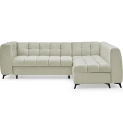 Canapé d'angle convertible Chessy Velours Beige