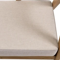 Canapé FLORES 2 places en teck avecdossier cannage naturel et coussin gris WILL Marron