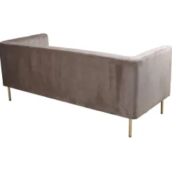 Canapé moderne 3 places à coutures verticales Sacramento Velours Taupe