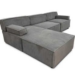 Canapé modulable Benoit Velours côtelé Gris