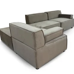 Canapé modulable Benoit Velours Taupe grisé
