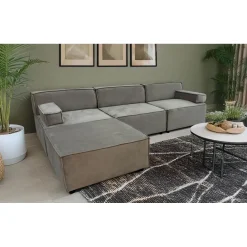 Canapé modulable Benoit Velours Taupe grisé