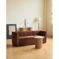 Canapé modulable VARDE design scandinave raffiné en velours côtelé avec mousse rouge