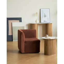 Canapé modulable VARDE design scandinave velours côtelé avec mousse de densité supérie