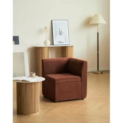 Canapé modulable VARDE design scandinave velours côtelé avec mousse de densité supérie