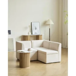 Canapé modulable VARDE design scandinave en velours côtelé avec mousse de densité supérie