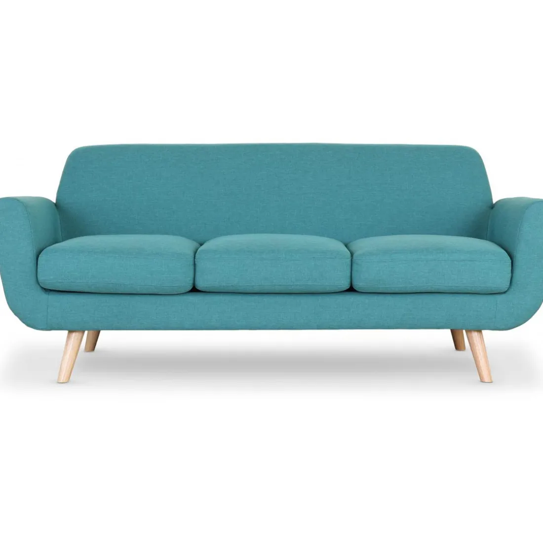 Canapé Scandinave 3 Places Tissu Bleu Vert TELIA