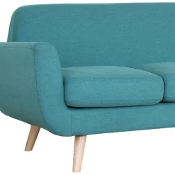 Canapé Scandinave 3 Places Tissu Bleu Vert TELIA
