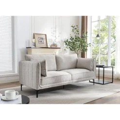 Canape 3 places en Metal gris