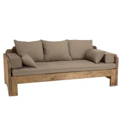 Canapé-lit bois Pin recyclé avec coussins