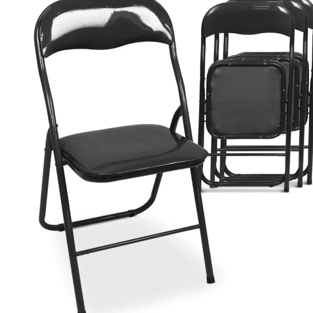 Carrera Bois Vintage avec 4 chaises pliantes Glossy Noir