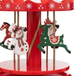 Carrousel musical père noël et bonhomme de neige