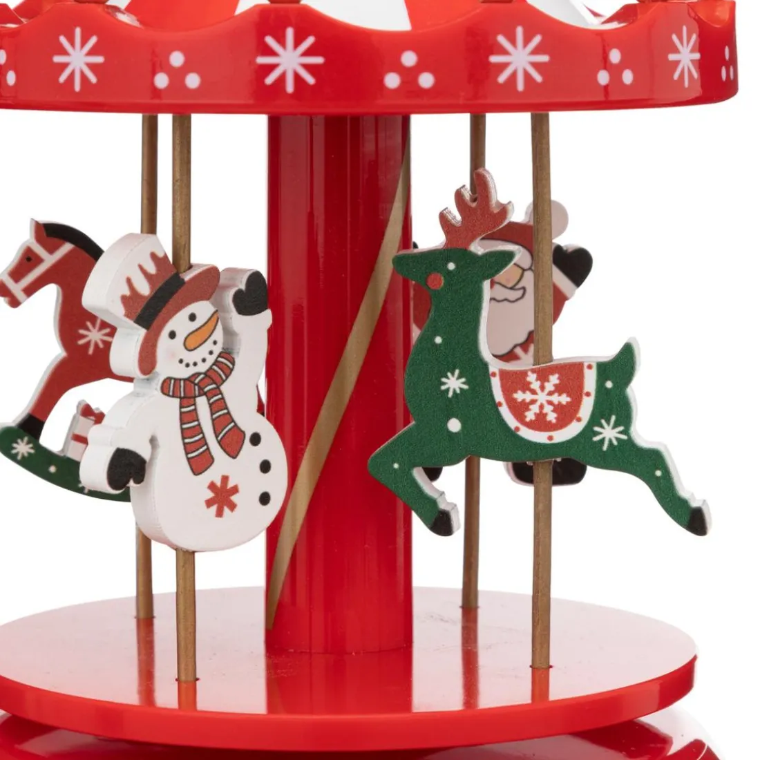 Carrousel musical père noël et bonhomme de neige