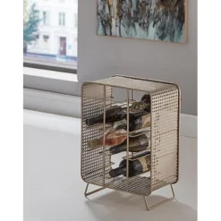 Casier à bouteilles métal doré