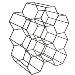 Casier a bouteilles filaire noir nid d'abeille DAKOTA