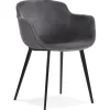 Chaise avec accoudoirs 'ARMADA' en velours gris