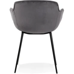 Chaise avec accoudoirs 'ARMADA' en velours gris