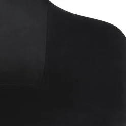 Chaise avec accoudoirs 'FRIDA' en velours noir et pieds en bois naturel