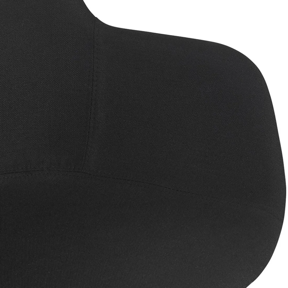 Chaise avec accoudoirs 'LAMBIC' en tissu noir et pieds en bois naturel