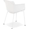 Chaise avec accoudoirs perforée 'DRAK' blanche