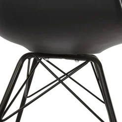 Chaise avec accoudoirs 'SALY' noire style industriel