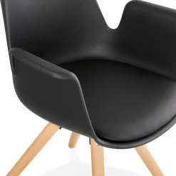 Chaise avec accoudoirs 'ZALIK' noire style scandinave