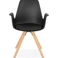 Chaise avec accoudoirs 'ZALIK' noire style scandinave
