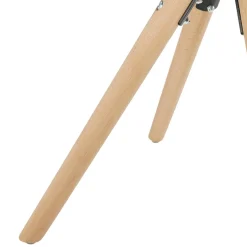 Chaise confortable 'HARRY' en microfibre brune et pieds en bois finition naturelle