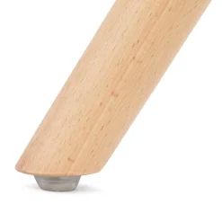 Chaise confortable 'HARRY' en microfibre brune et pieds en bois finition naturelle