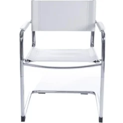 Chaise d'accueil visiteur 'KA' blanche pour bureau ou salle de réunion