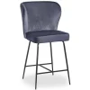 Chaise de bar ELSA Velours Gris