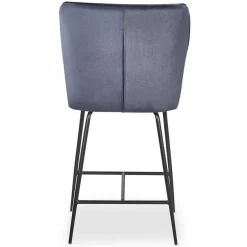 Chaise de bar ELSA Velours Gris