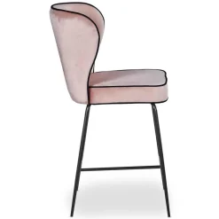 Chaise de bar ELSA Velours Rose