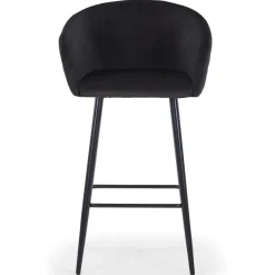 Chaise de bar Velours Noir VENUS