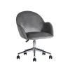 Chaise de bureau ajustable à roulettes en velours chiozza Gris