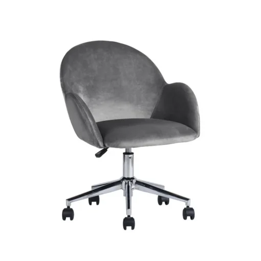 Chaise de bureau ajustable à roulettes en velours chiozza Gris