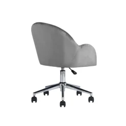 Chaise de bureau ajustable à roulettes en velours chiozza Gris
