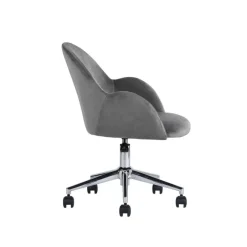 Chaise de bureau ajustable à roulettes en velours chiozza Gris